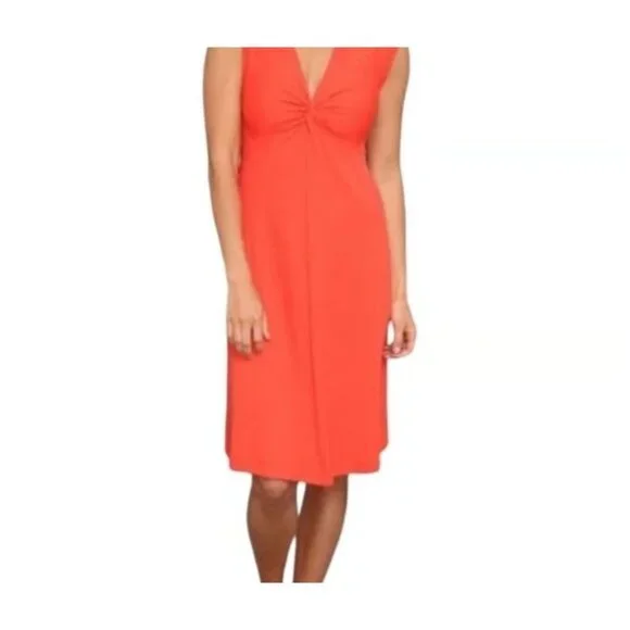open lace back dress Maeve Size M Rust Orange V-Neck Wrap Style Cap Sleeve Midi Dress – The  Sequel Shop